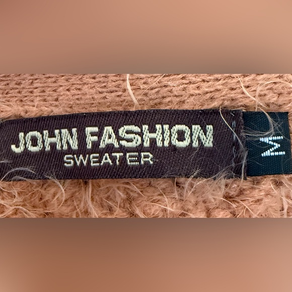 JOHN FASHION Fuzzy Eyelash Wool Blend Cardigan – Burnt Orange – Size M - Picture 3 of 5